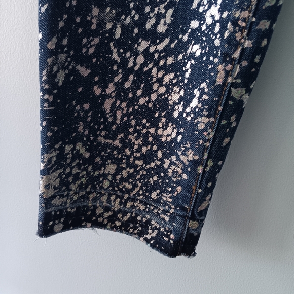 Level 99 Amber Galaxy Wash Sparkle Denim Relaxed Skinny Jeans 26 - Picture 8 of 13